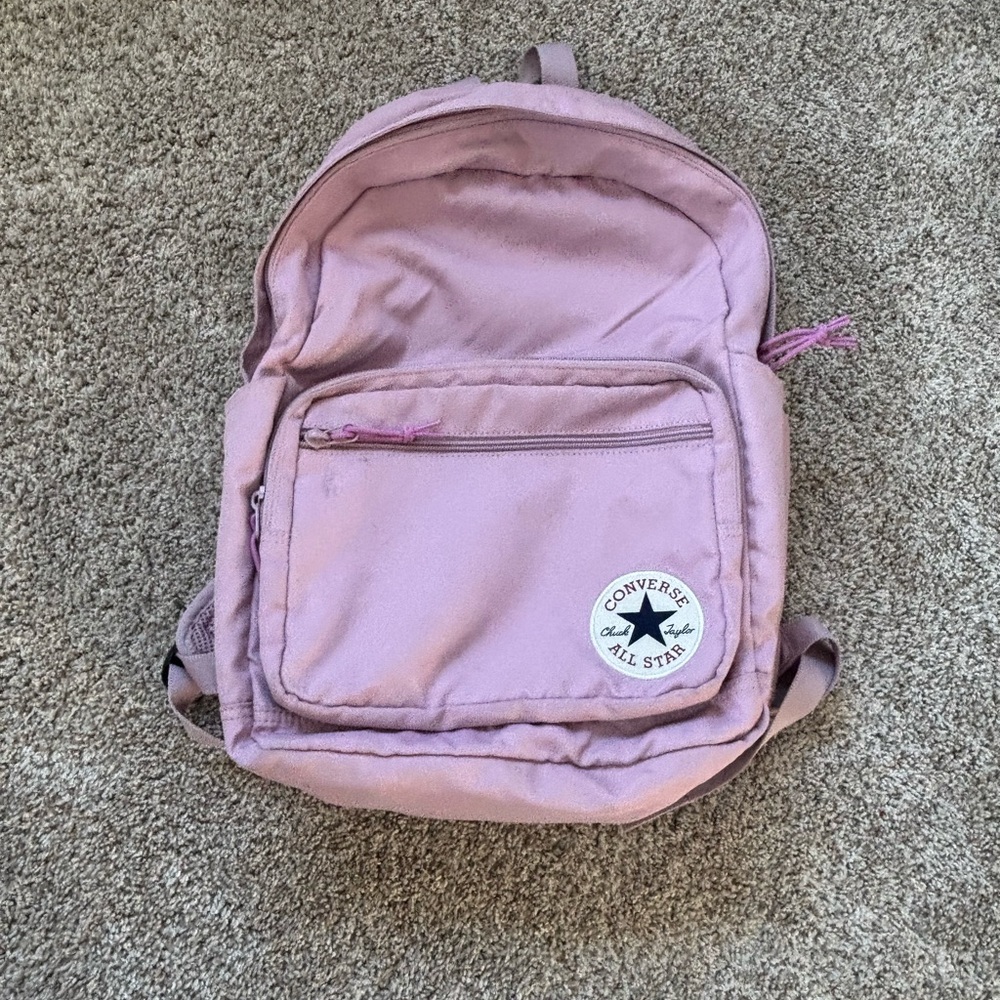 Converse Pink Canvas Backpack with Front Pocket